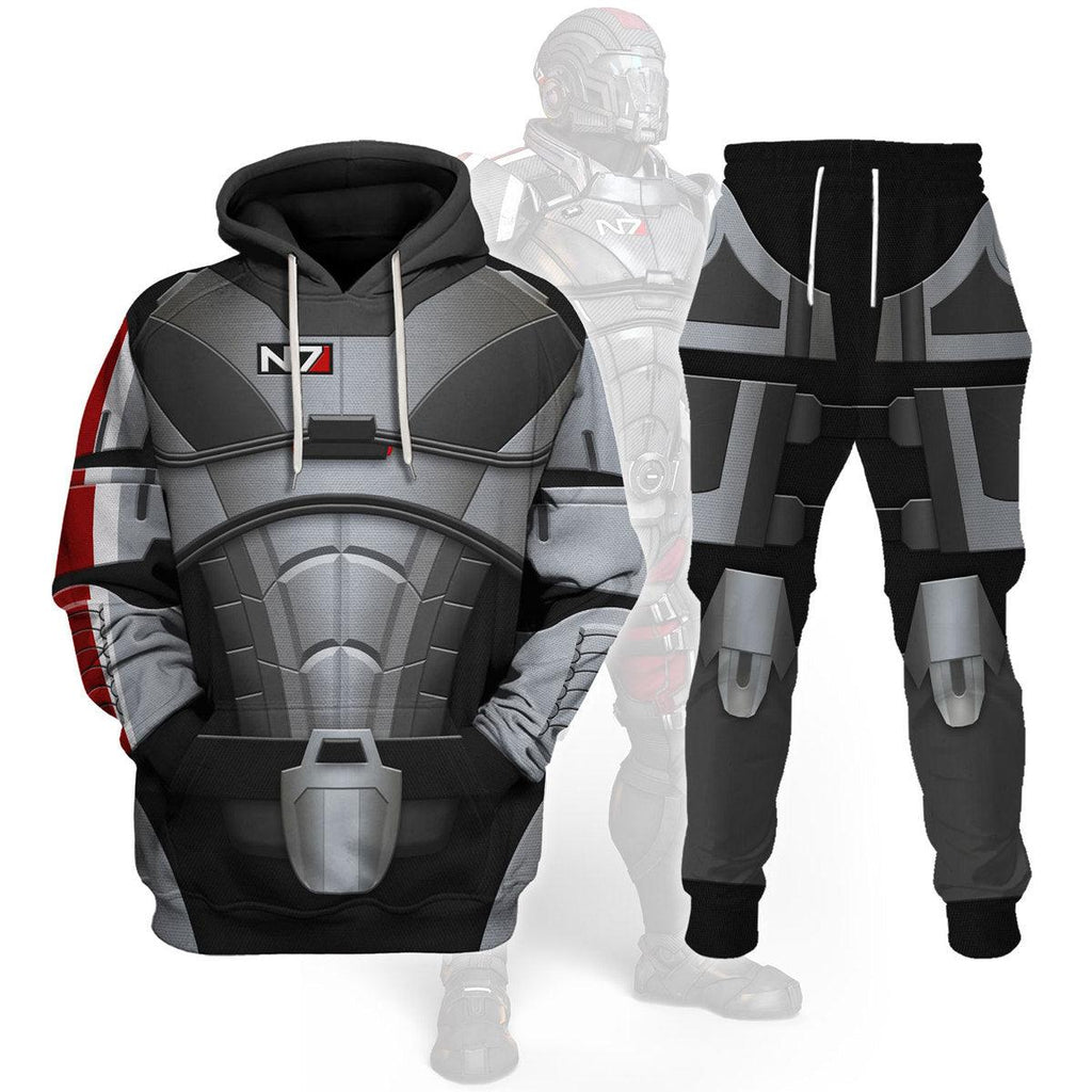 CustomsPig N7 Armor Hoodie Sweatshirt T-shirt Sweatpants Outfit Cosplay Costumes - CustomsPig.com