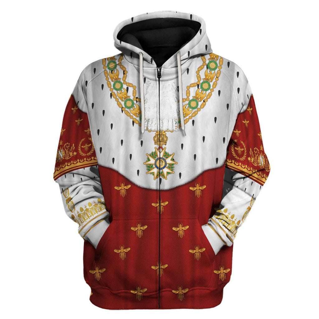 Oodiegang Napoleon I in Coronation Robes Costume All Over Print Hoodie Sweatshirt T-Shirt Tracksuit - Oodiegang.com