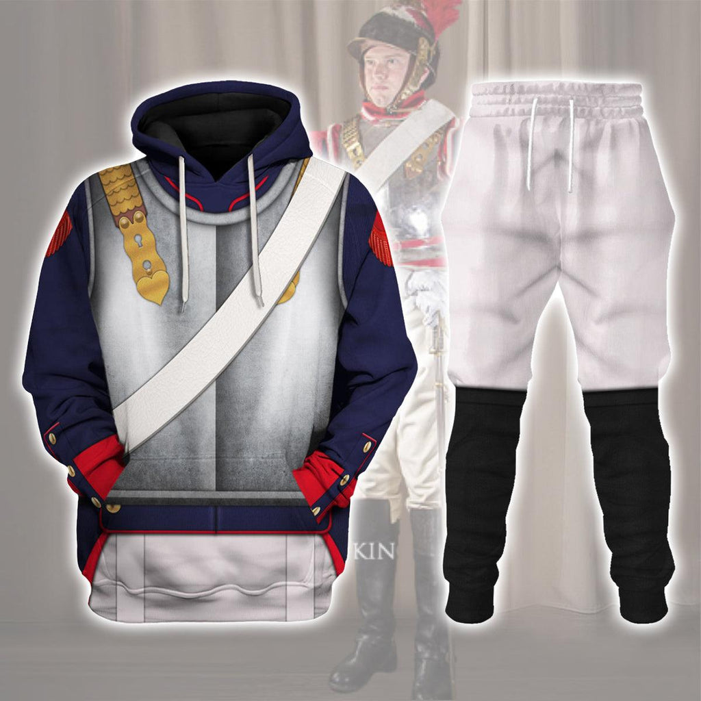 Oodiegang Napoleonic French Heavy Cavalry-Curassier (1812-1815) Uniform All Over Print Hoodie Sweatshirt T-Shirt Tracksuit - Oodiegang.com