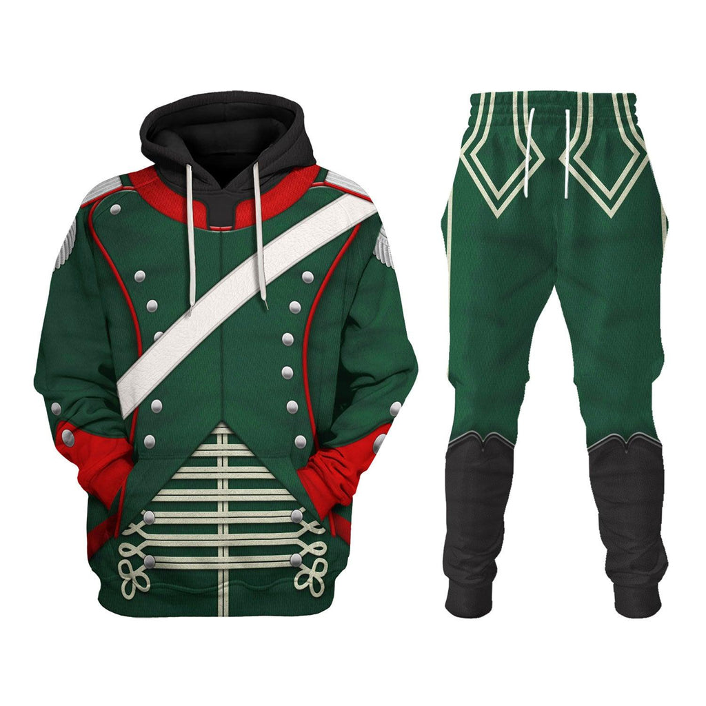 Oodiegang Napoleonic French Light Cavalry-Chasseur A Cheval-Officer (1806-1815) Uniform All Over Print Hoodie Sweatshirt T-Shirt Tracksuit - Oodiegang.com