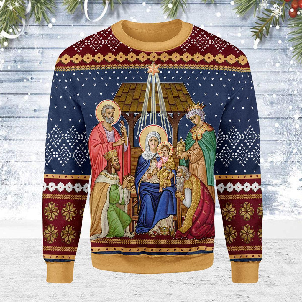 OodieGang Nativity of Jesus Christ Christmas Sweater - OodieGang.com