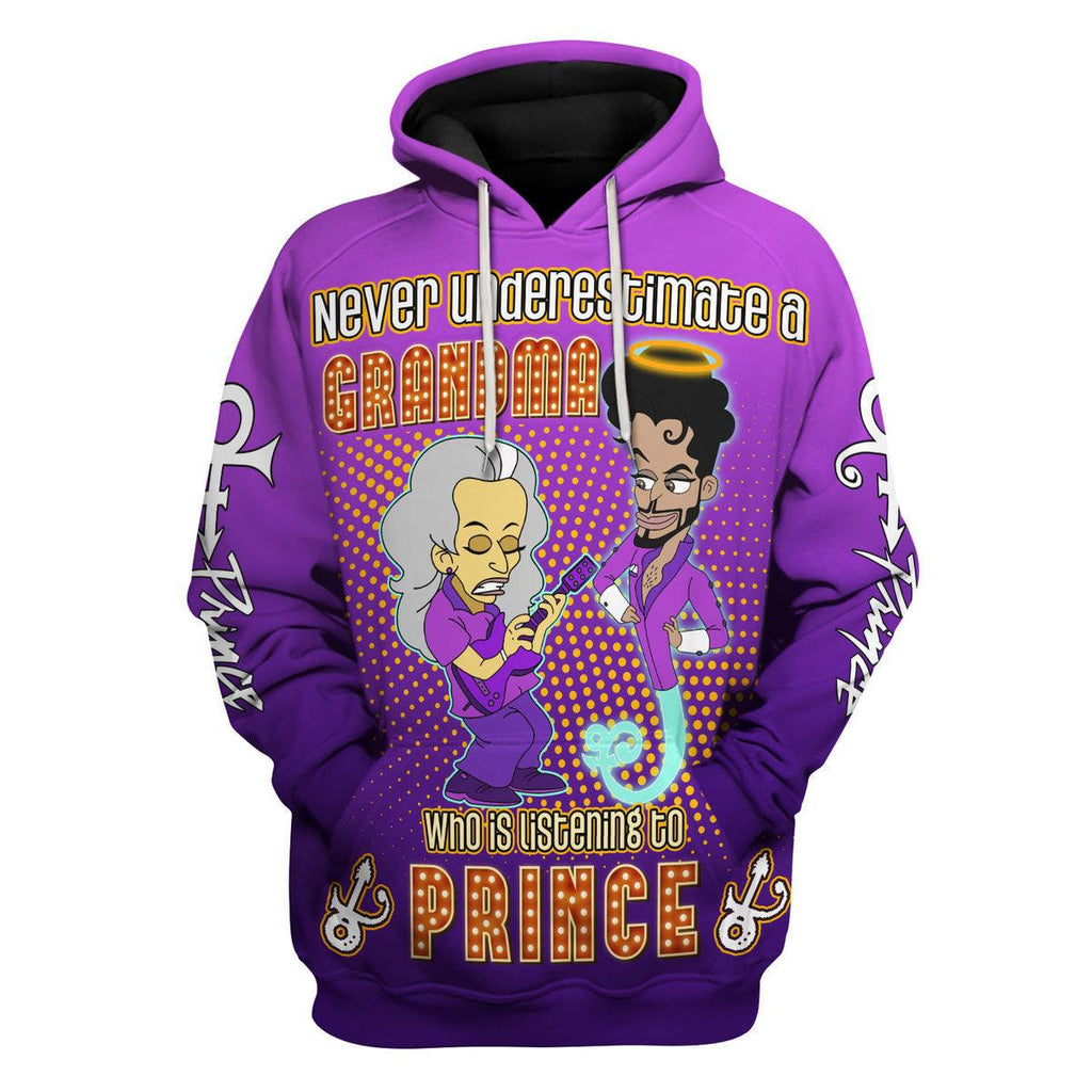 OodieGang Never Underestimate A Grandma Who IS Listening to Prince Unisex Pullover Hoodie, Sweatshirt, T-Shirt - OodieGang.com