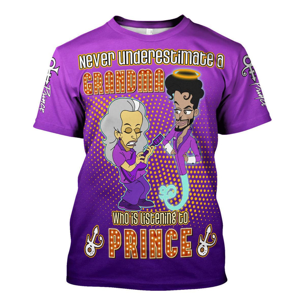 OodieGang Never Underestimate A Grandma Who IS Listening to Prince Unisex Pullover Hoodie, Sweatshirt, T-Shirt - OodieGang.com