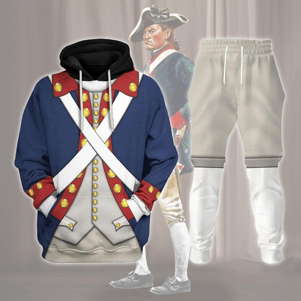 OodieGang Patriot Soldier in American Revolution Costume Hoodie Sweatshirt T-Shirt Tracksuit - OodieGang.com