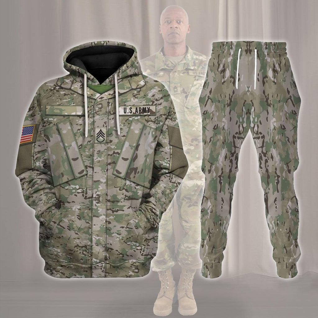 OodieGang Personalize Name Badge US Army Combat Uniform Operational Camouflage Pattern (OCP) Costume Hoodie Sweatshirt T-Shirt Tracksuit - OodieGang.com