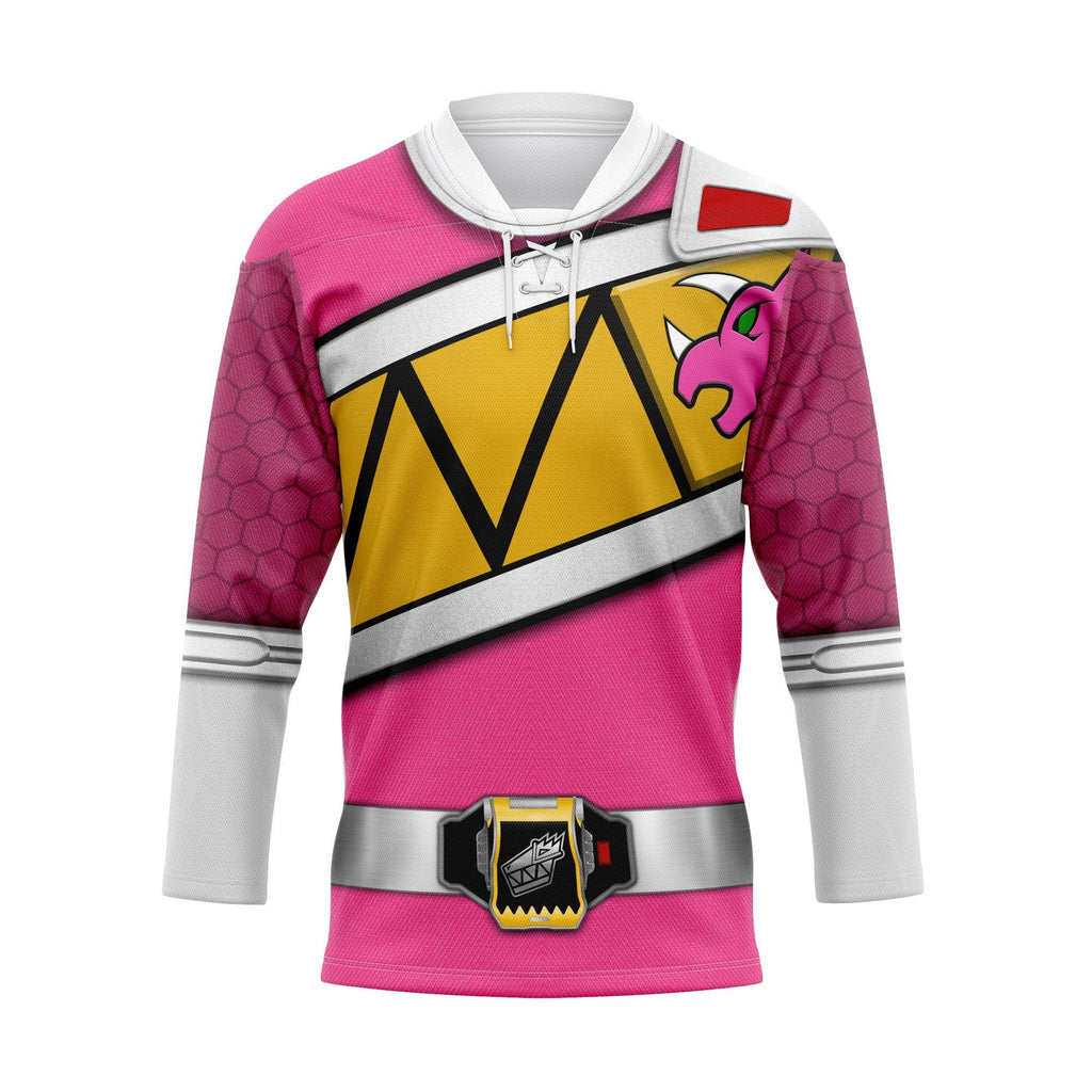 OodieGang Pink Power Rangers Dino Charge Hockey Jersey - OodieGang.com