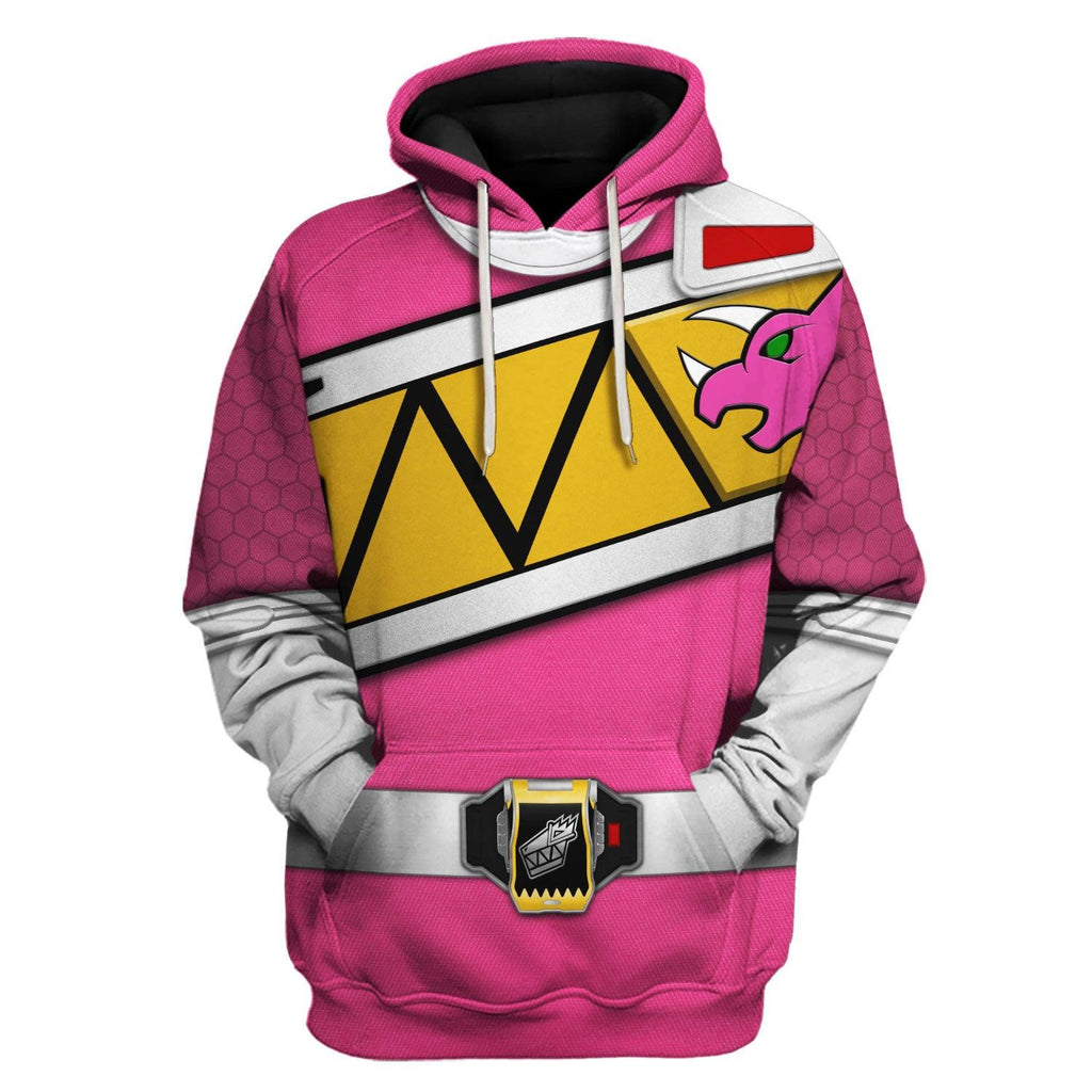 OodieGang Pink Power Rangers Dino Charge Hoodies Sweatshirt T-shirt Hawaiian Tracksuit - OodieGang.com