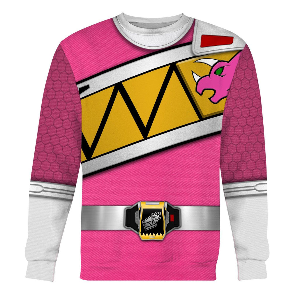 OodieGang Pink Power Rangers Dino Charge Hoodies Sweatshirt T-shirt Hawaiian Tracksuit - OodieGang.com