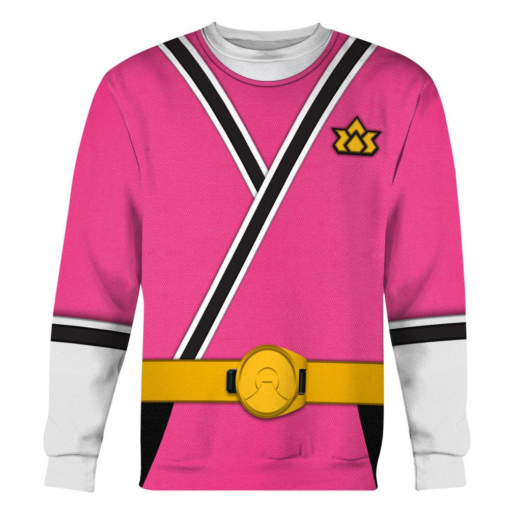 Oodiegang Pink Power Rangers Samurai Hoodies Sweatshirt T-shirt Hawaiian Tracksuit - DucG