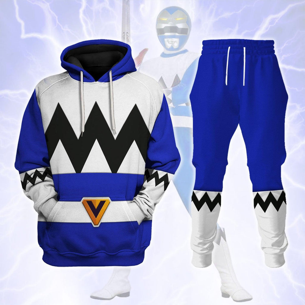 OodieGang Power Rangers Lost Galaxy Blue Costume Hoodie Sweatshirt T-Shirt Tracksuit - OodieGang.com