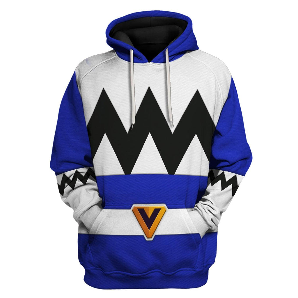 OodieGang Power Rangers Lost Galaxy Blue Costume Hoodie Sweatshirt T-Shirt Tracksuit - OodieGang.com