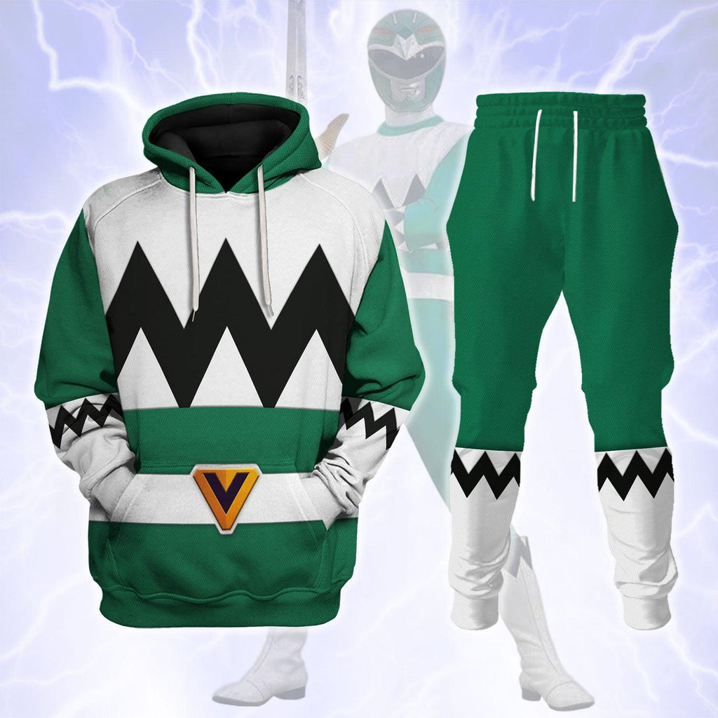 OodieGang Power Rangers Lost Galaxy Green Costume Hoodie Sweatshirt T-Shirt Tracksuit - OodieGang.com