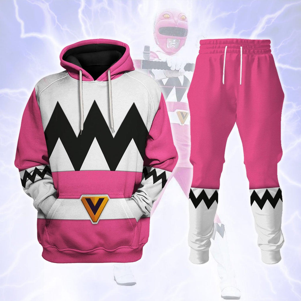 OodieGang Power Rangers Lost Galaxy Pink Costume Hoodie Sweatshirt T-Shirt Tracksuit - OodieGang.com