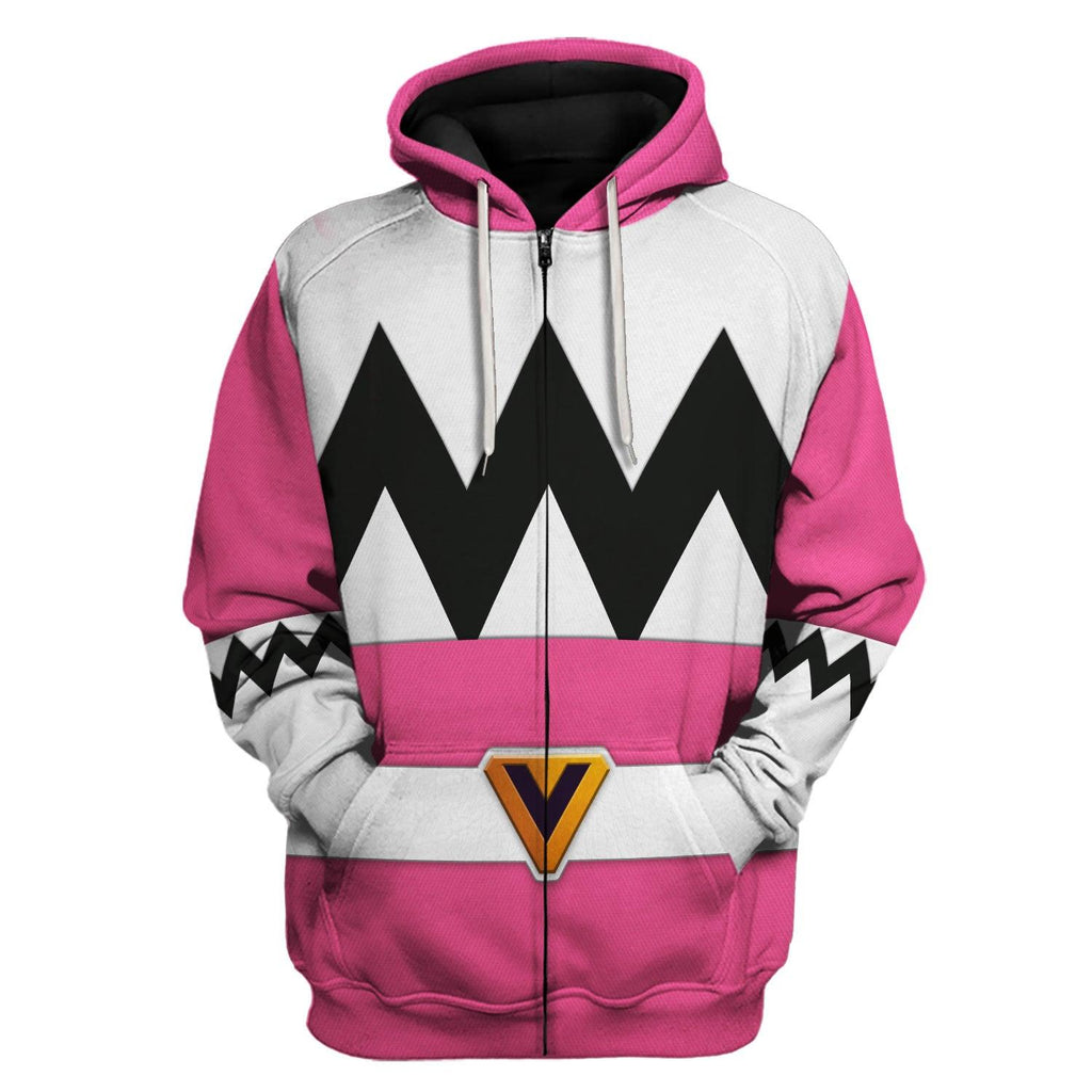 OodieGang Power Rangers Lost Galaxy Pink Costume Hoodie Sweatshirt T-Shirt Tracksuit - OodieGang.com