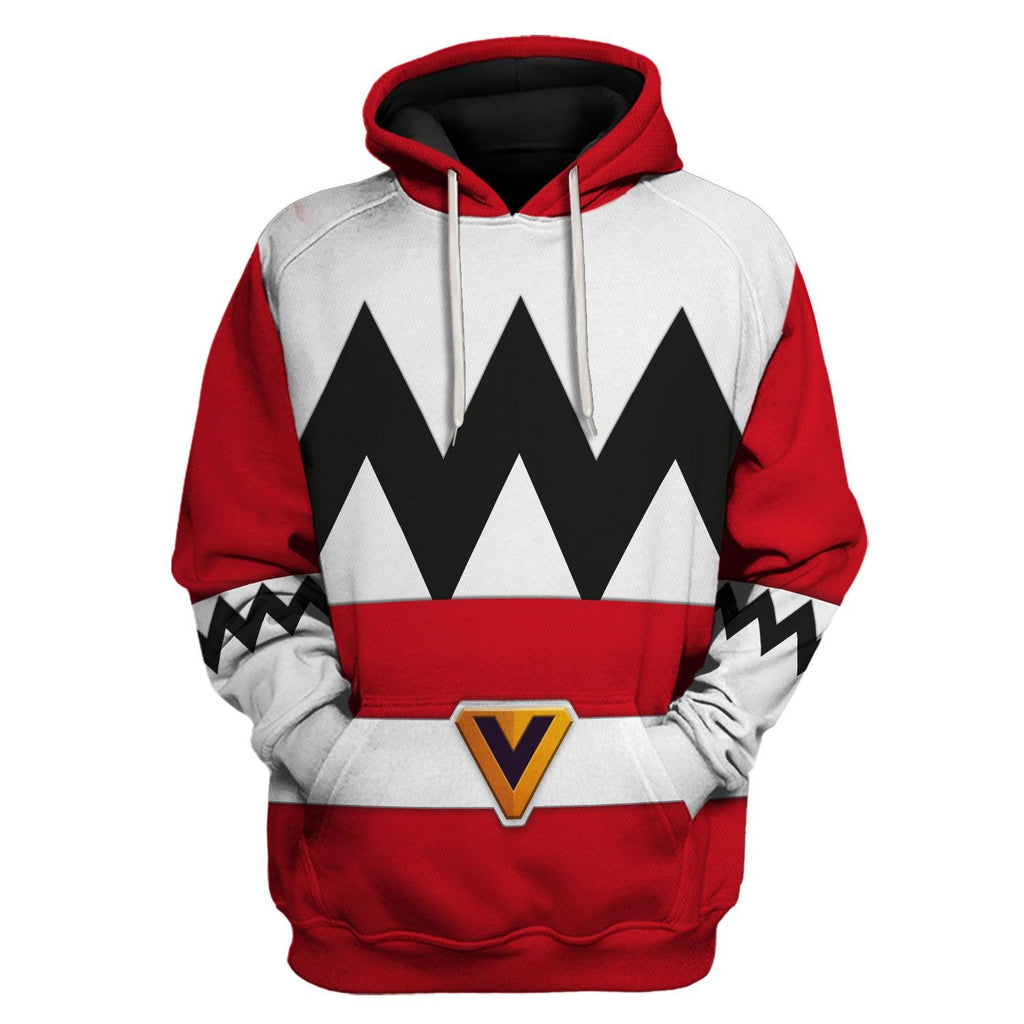 OodieGang Power Rangers Lost Galaxy Red Costume Hoodie Sweatshirt T-Shirt Tracksuit - OodieGang.com