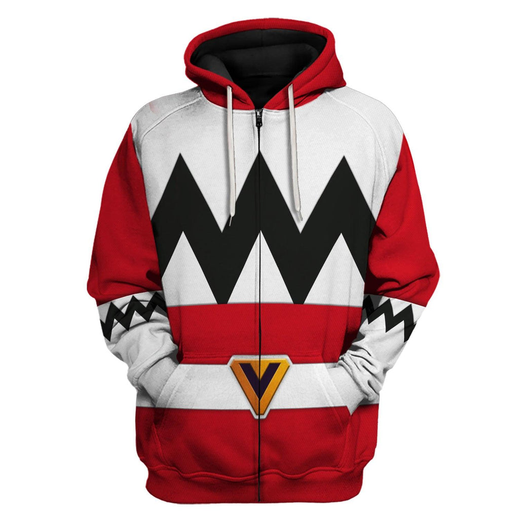 OodieGang Power Rangers Lost Galaxy Red Costume Hoodie Sweatshirt T-Shirt Tracksuit - OodieGang.com