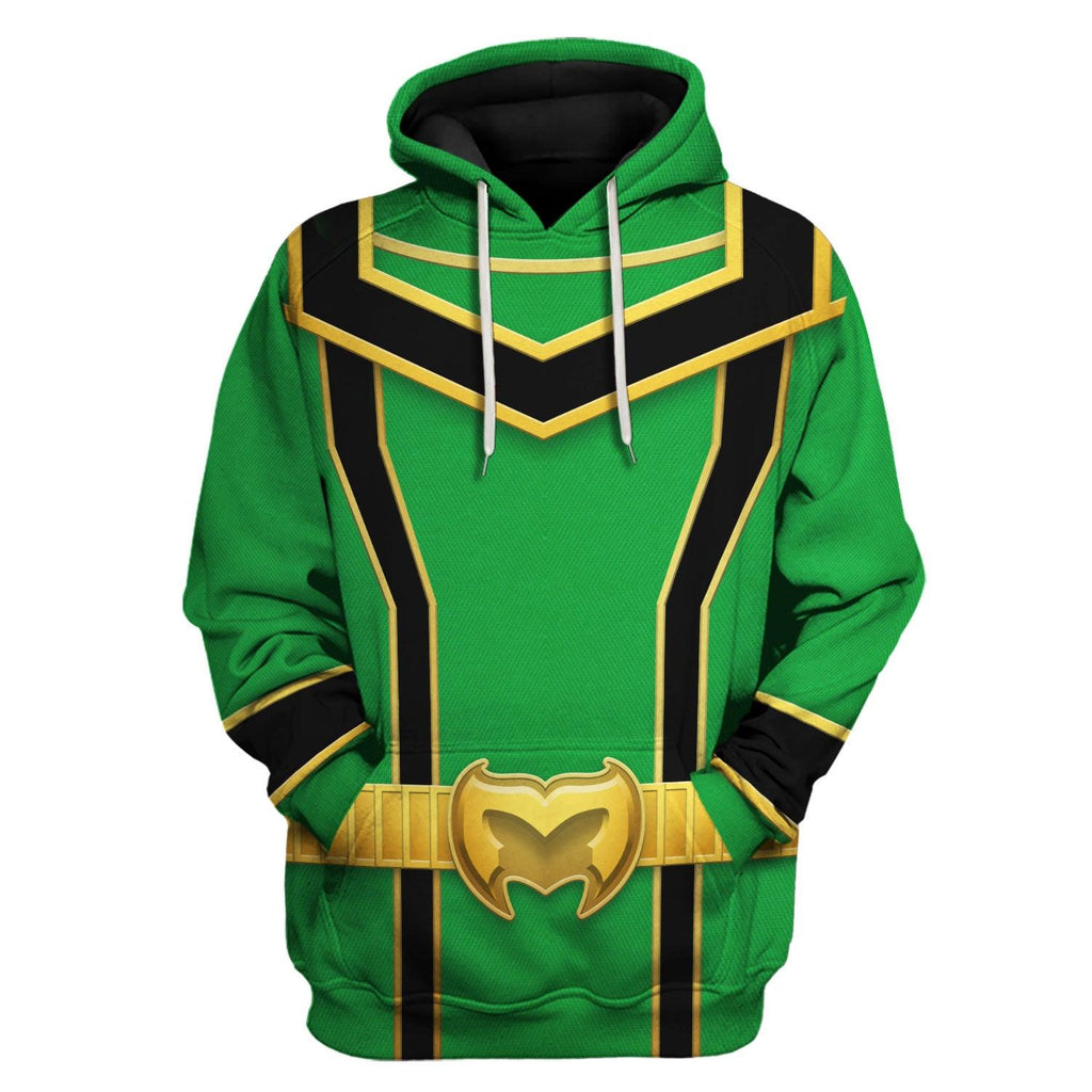 OodieGang Power Rangers Mystic Force (2006) Green Costume Hoodie Sweatshirt T-Shirt Tracksuit - OodieGang.com