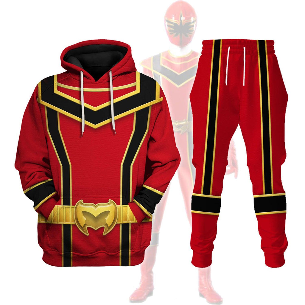 OodieGang Power Rangers Mystic Force (2006) Red Costume Hoodie Sweatshirt T-Shirt Tracksuit - OodieGang.com