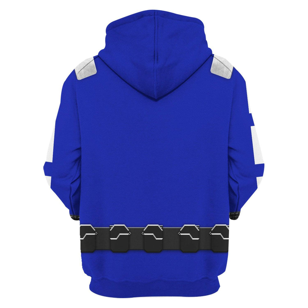 OodieGang Power Rangers RPM (2009) Blue Costume Hoodie Sweatshirt T-Shirt Tracksuit - OodieGang.com