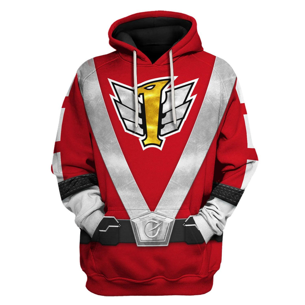 OodieGang Power Rangers RPM (2009) Red Costume Hoodie Sweatshirt T-Shirt Tracksuit - OodieGang.com