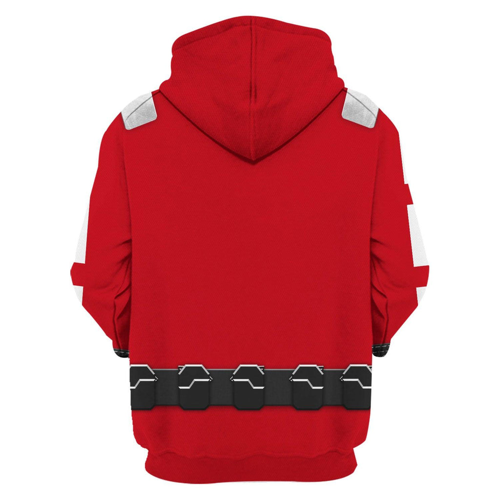 OodieGang Power Rangers RPM (2009) Red Costume Hoodie Sweatshirt T-Shirt Tracksuit - OodieGang.com