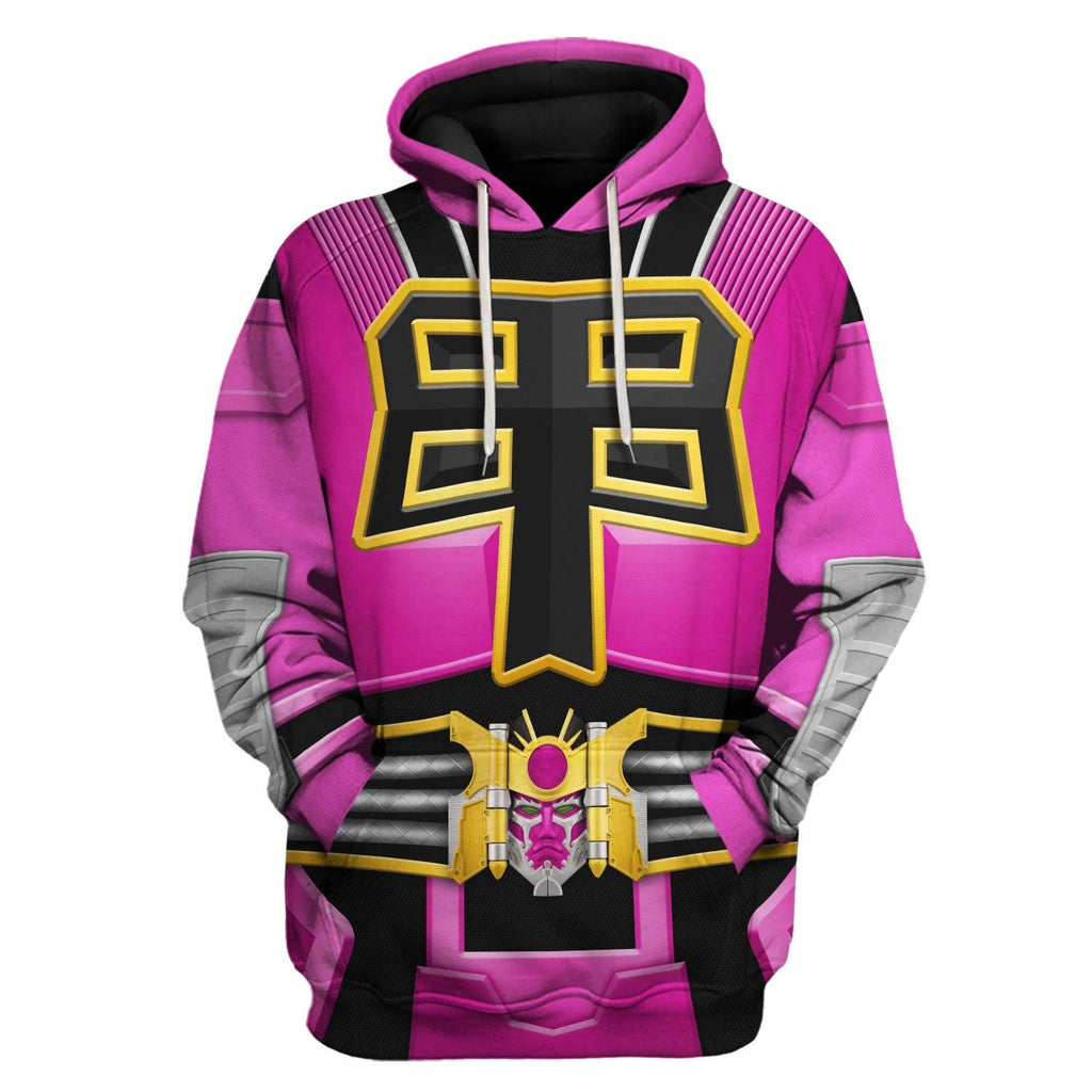 OodieGang Power Rangers Shogun Pink Costume Hoodie Sweatshirt T-Shirt Tracksuit - OodieGang.com