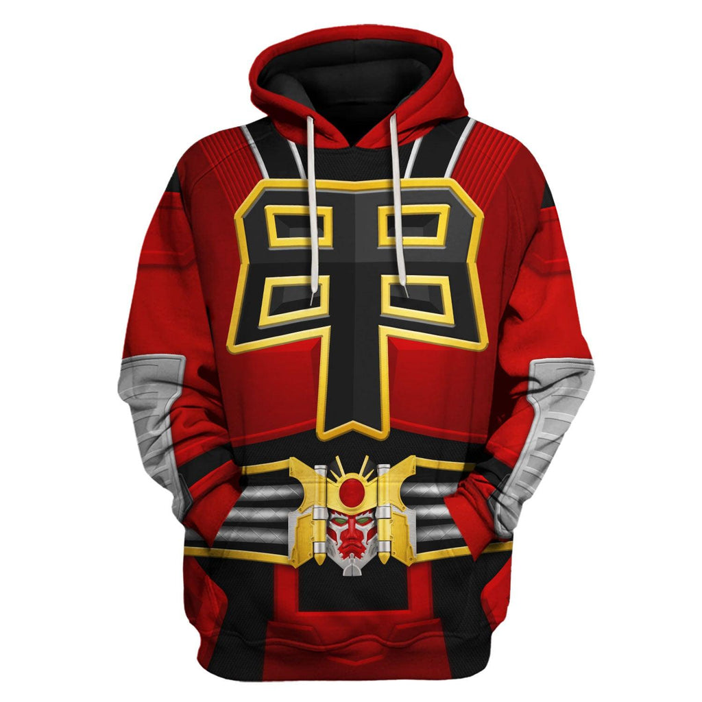 OodieGang Power Rangers Shogun Red Costume Hoodie Sweatshirt T-Shirt Tracksuit - OodieGang.com