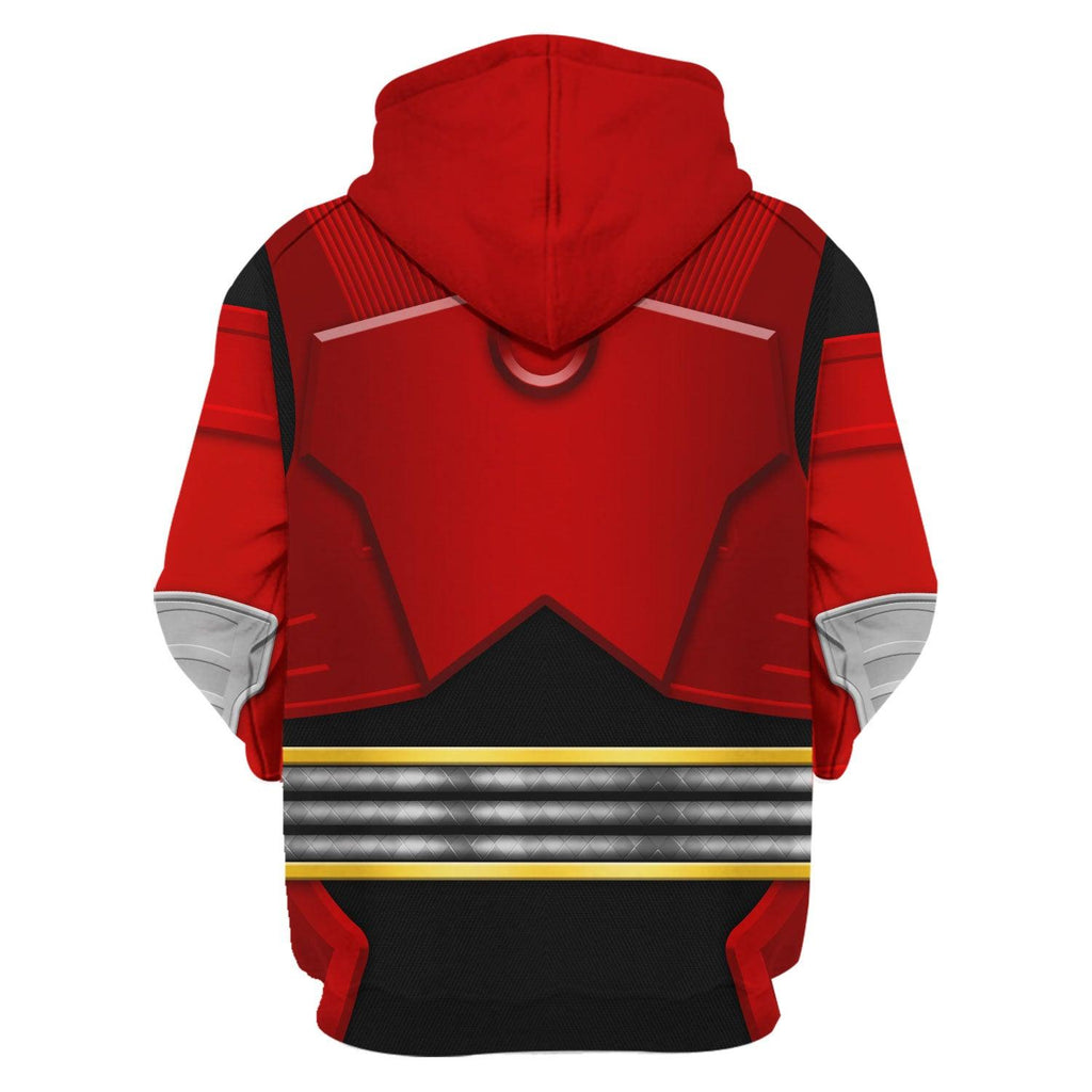 OodieGang Power Rangers Shogun Red Costume Hoodie Sweatshirt T-Shirt Tracksuit - OodieGang.com