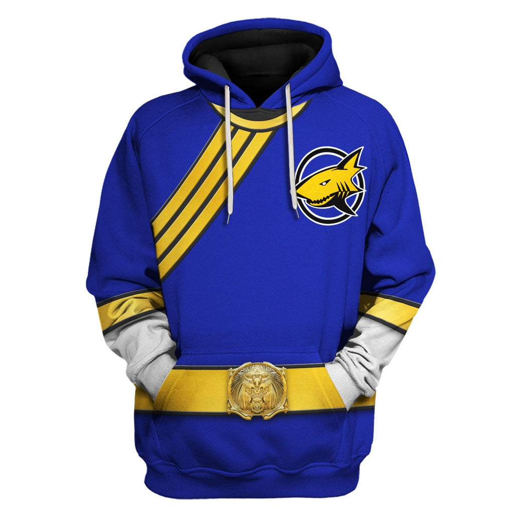 OodieGang Power Rangers Wild Force Blue Costume Hoodie Sweatshirt T-Shirt Tracksuit - OodieGang.com