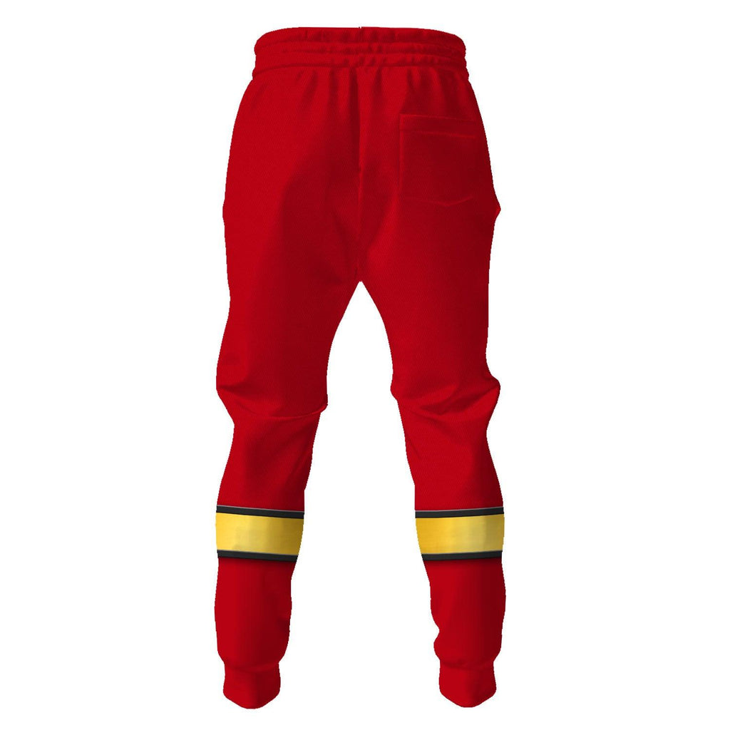 OodieGang Power Rangers Wild Force Red Costume Hoodie Sweatshirt T-Shirt Tracksuit - OodieGang.com