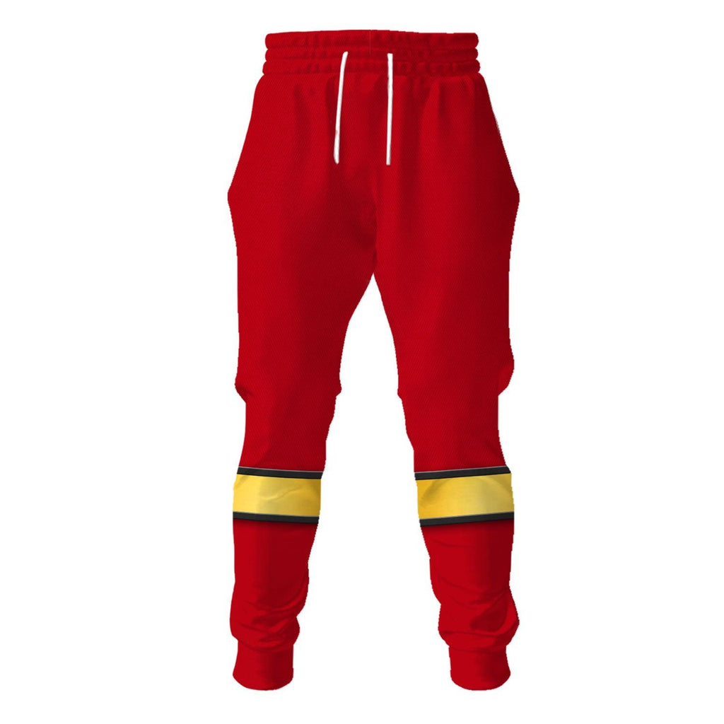 OodieGang Power Rangers Wild Force Red Costume Hoodie Sweatshirt T-Shirt Tracksuit - OodieGang.com