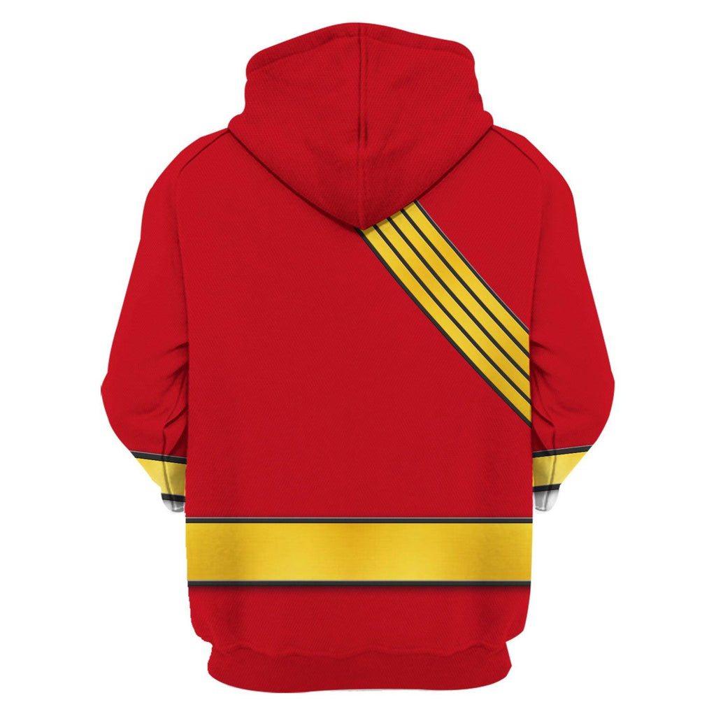 OodieGang Power Rangers Wild Force Red Costume Hoodie Sweatshirt T-Shirt Tracksuit - OodieGang.com