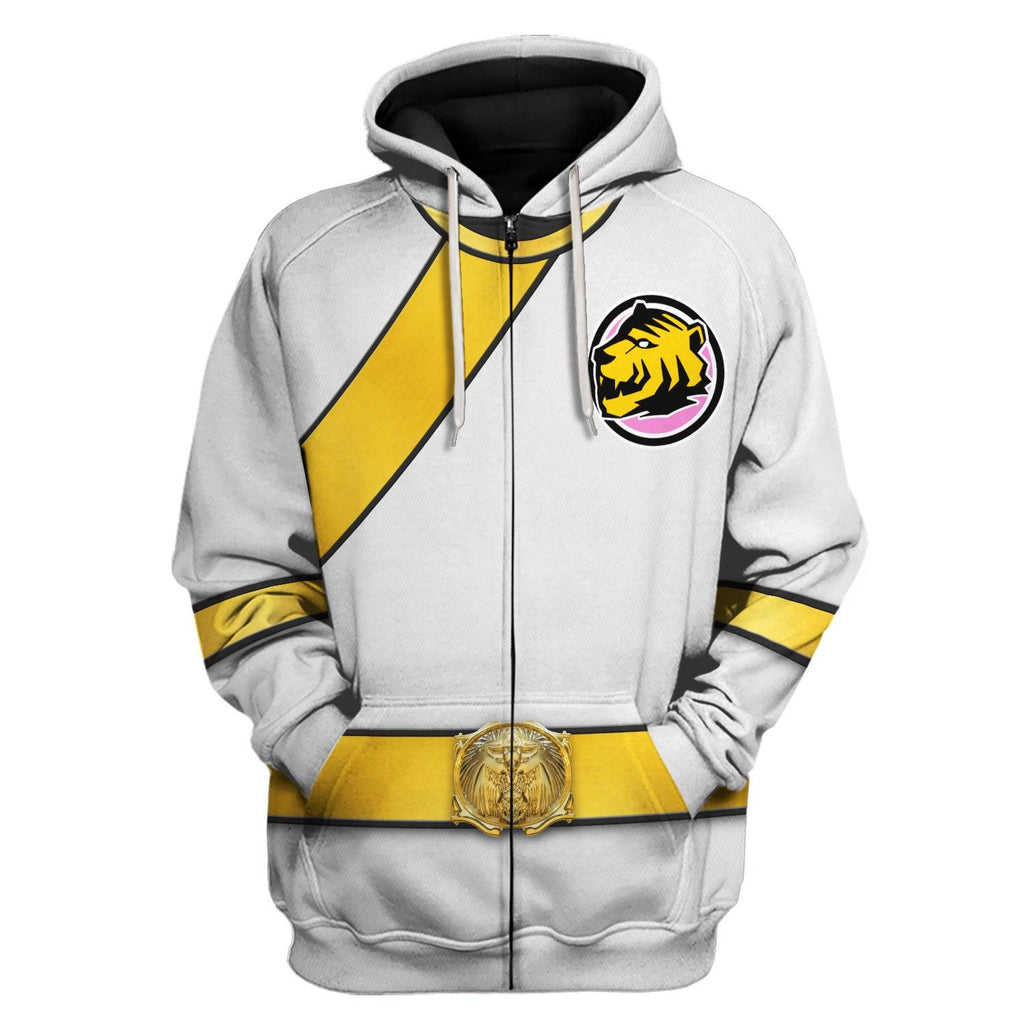 OodieGang Power Rangers Wild Force White Costume Hoodie Sweatshirt T-Shirt Tracksuit - OodieGang.com