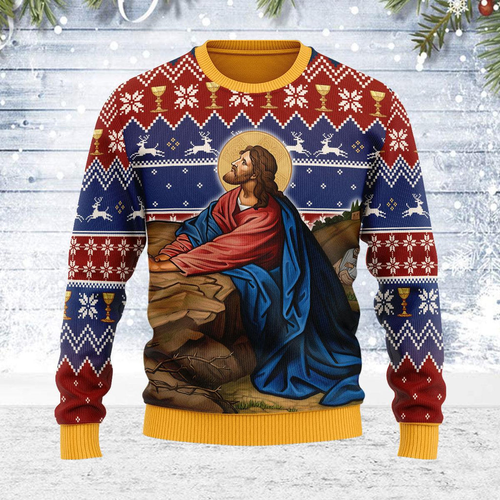 OodieGang Prayer in the Garden Artwork Christmas Sweater - OodieGang.com