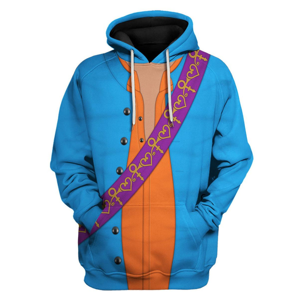 Oodiegang Prince Suit Turquoise and Orange All-Over Print Unisex Pullover Hoodie, Sweatshirt, T-Shirt, and Swatpants - Oodiegang.com