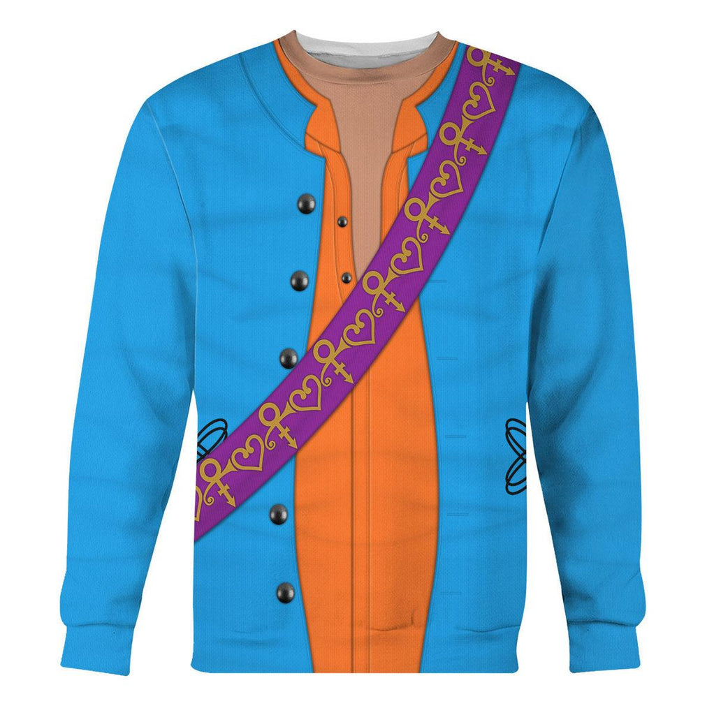 Oodiegang Prince Suit Turquoise and Orange All-Over Print Unisex Pullover Hoodie, Sweatshirt, T-Shirt, and Swatpants - Oodiegang.com