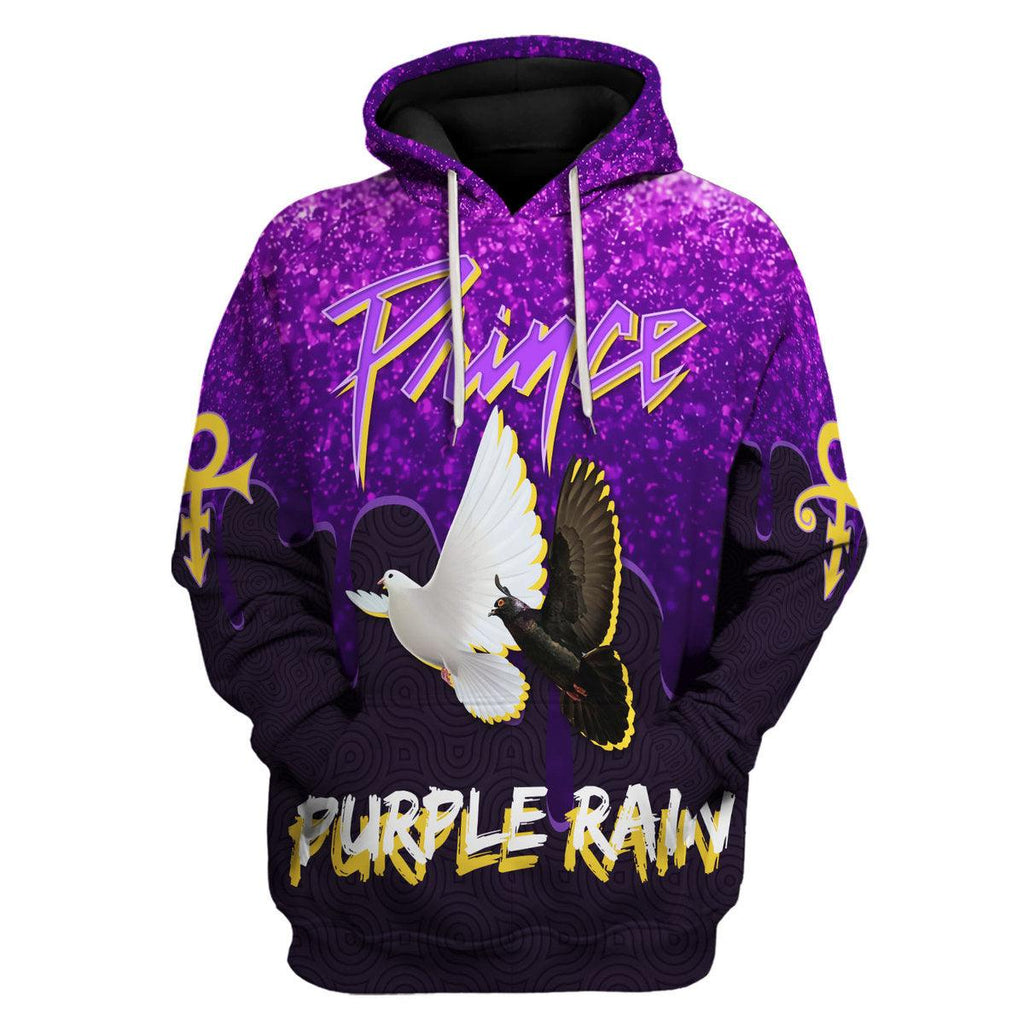 OodieGang Purple Rain Doves Unisex Pullover Hoodie, Sweatshirt, T-Shirt - OodieGang.com