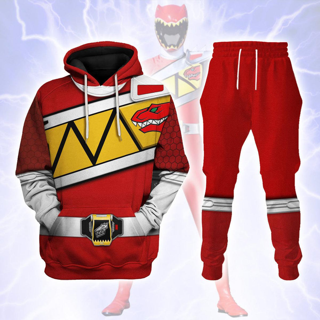 OodieGang Red Power Rangers Dino Charge Hoodies Sweatshirt T-shirt Hawaiian Tracksuit - OodieGang.com