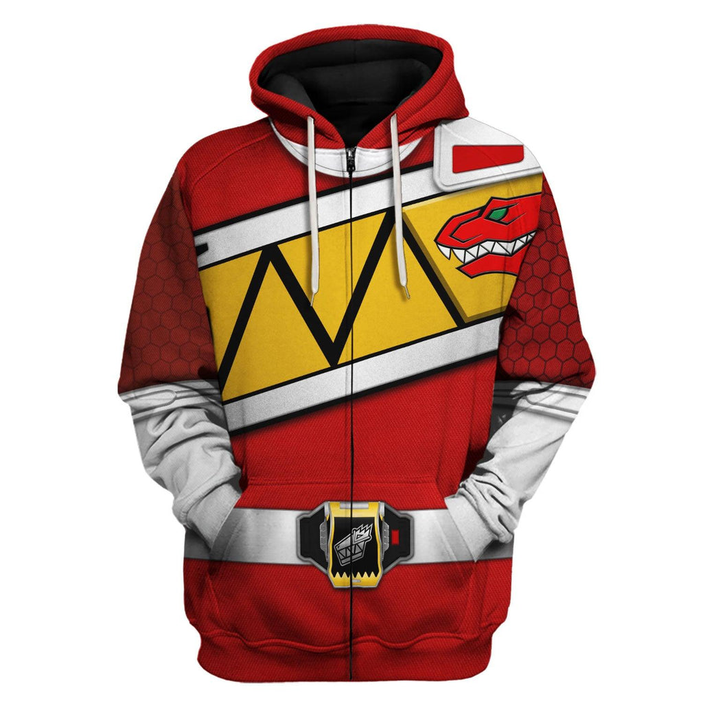 OodieGang Red Power Rangers Dino Charge Hoodies Sweatshirt T-shirt Hawaiian Tracksuit - OodieGang.com