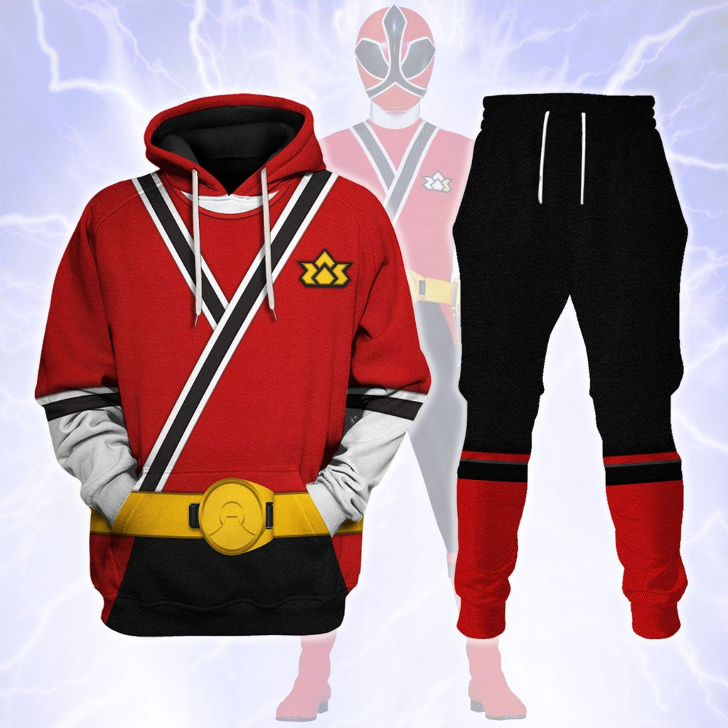 Oodiegang Red Power Rangers Samurai Hoodies Sweatshirt T-shirt Hawaiian Tracksuit - DucG