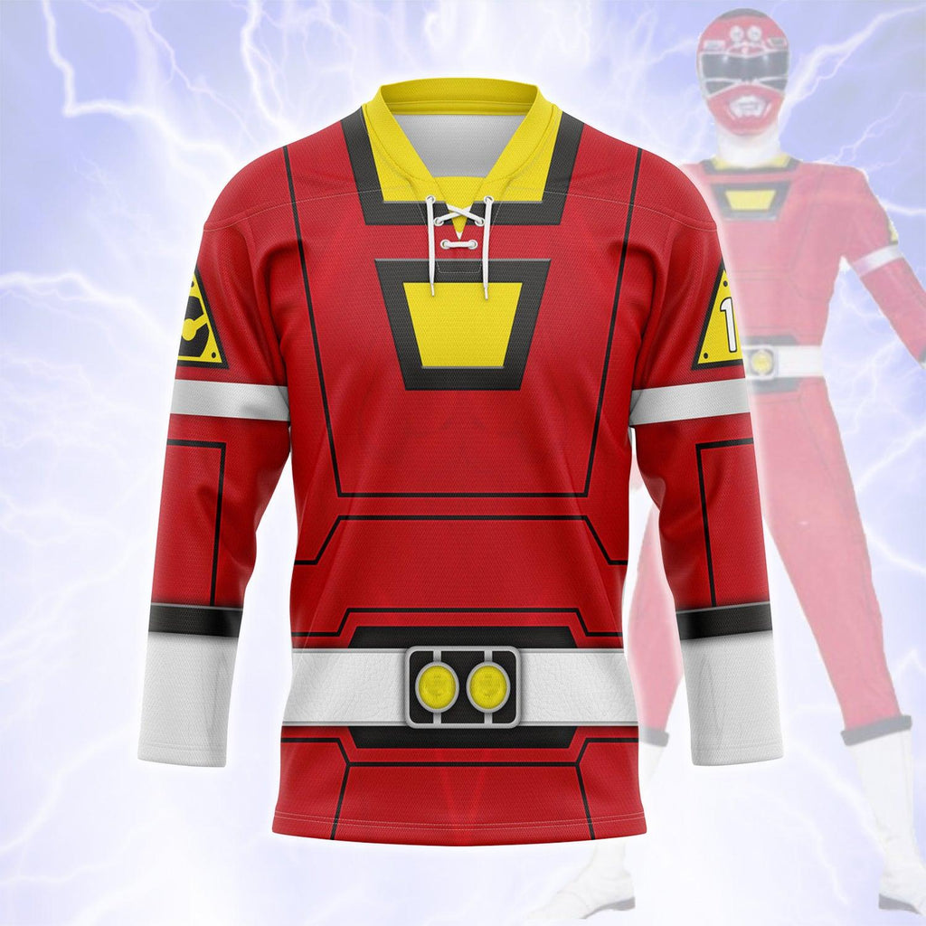 OodieGang Red Power Rangers Turbo Hockey Jersey - OodieGang.com