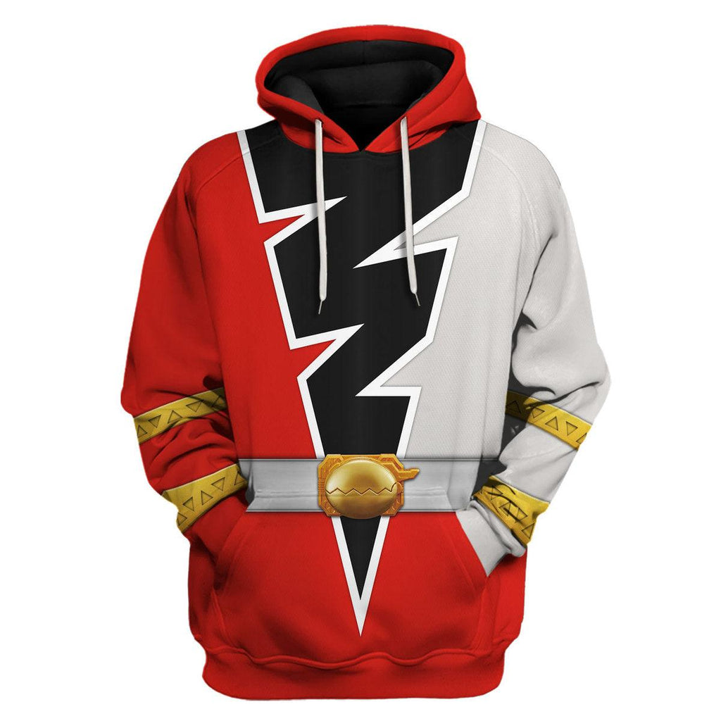 OodieGang Red Zayto Ranger Dino Fury Hoodies Sweatshirt T-Shirt Zip Hoodies Sweatpants - OodieGang.com