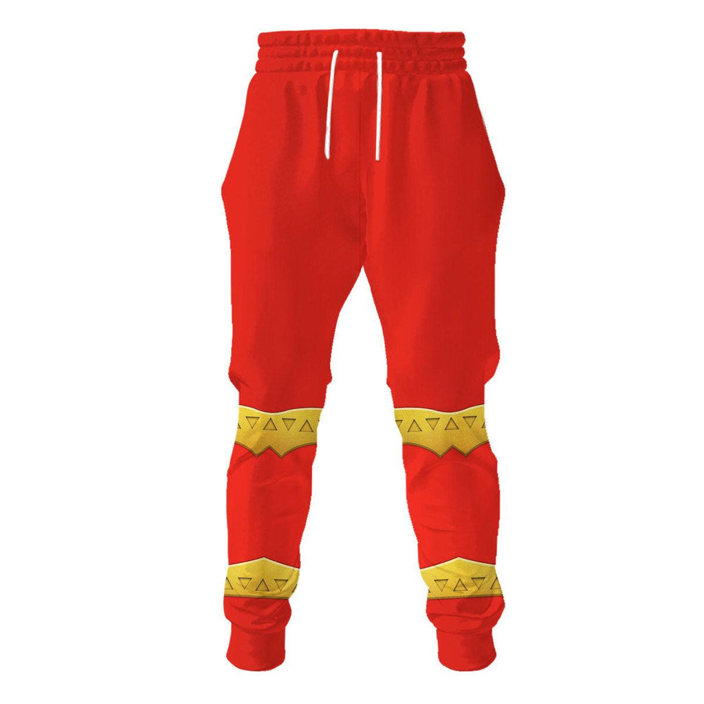 OodieGang Red Zayto Ranger Dino Fury Hoodies Sweatshirt T-Shirt Zip Hoodies Sweatpants - OodieGang.com