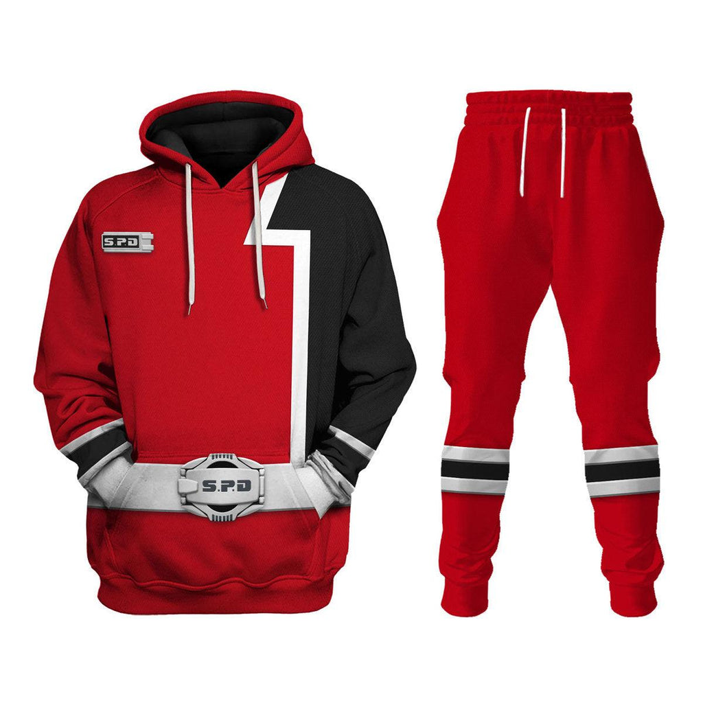 OodieGang S.P.D Red Ranger Hoodies Sweatshirt T-shirt Sweatpants Hawaiian Tracksuit - OodieGang.com