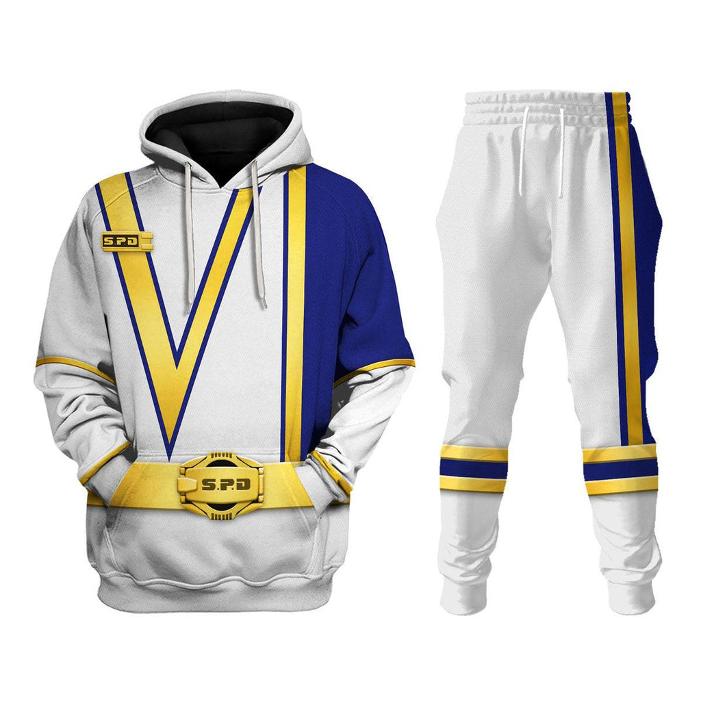 OodieGang S.P.D White Ranger Hoodies Sweatshirt T-shirt Sweatpants Hawaiian Tracksuit - OodieGang.com