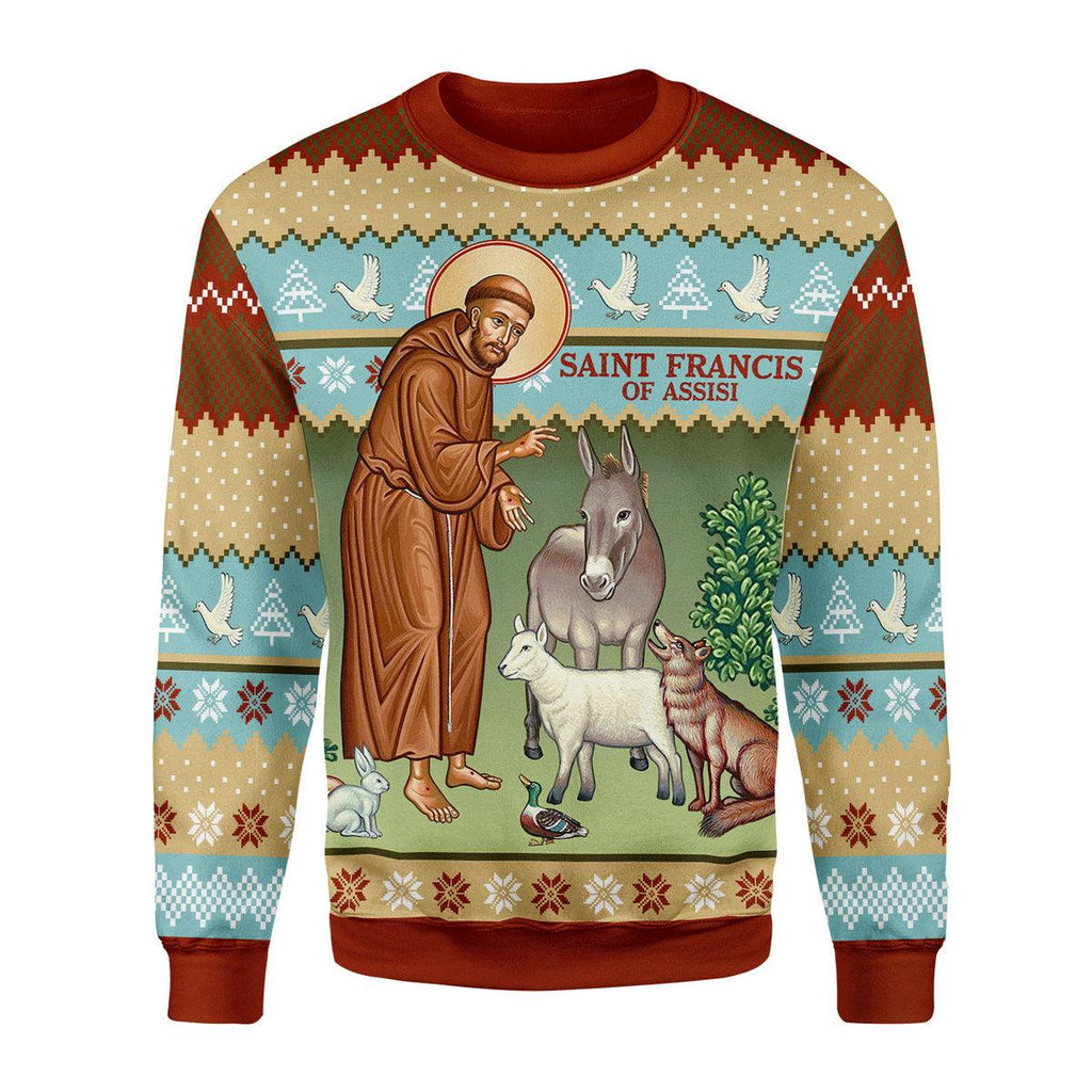 OodieGang Saint Francis and The Animals Christmas Sweater - OodieGang.com