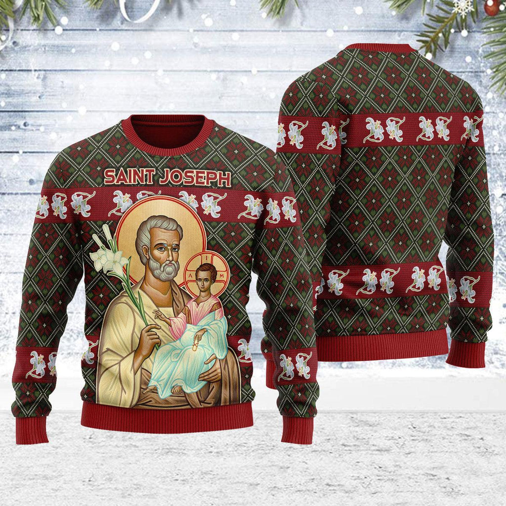 OodieGang Saint Joseph and Child Jesus Christmas Sweater - OodieGang.com