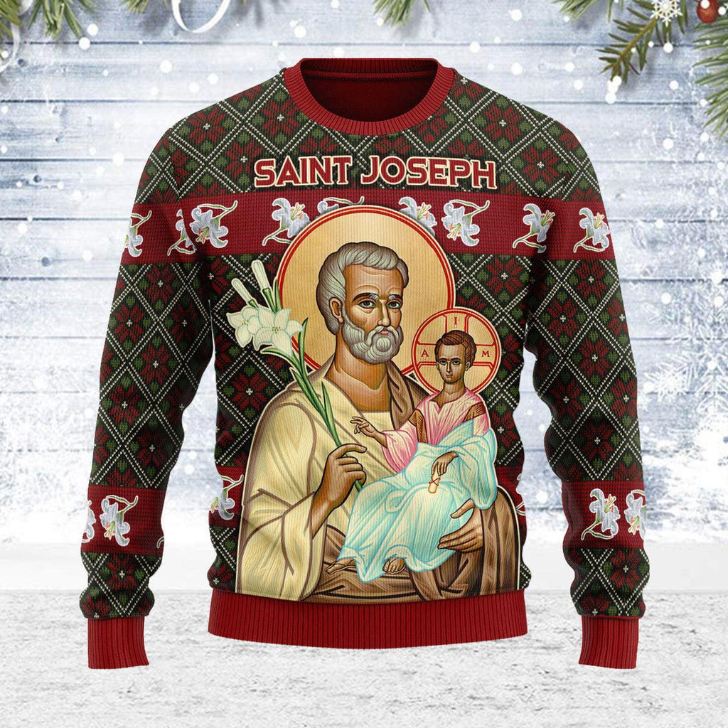 OodieGang Saint Joseph and Child Jesus Christmas Sweater - OodieGang.com