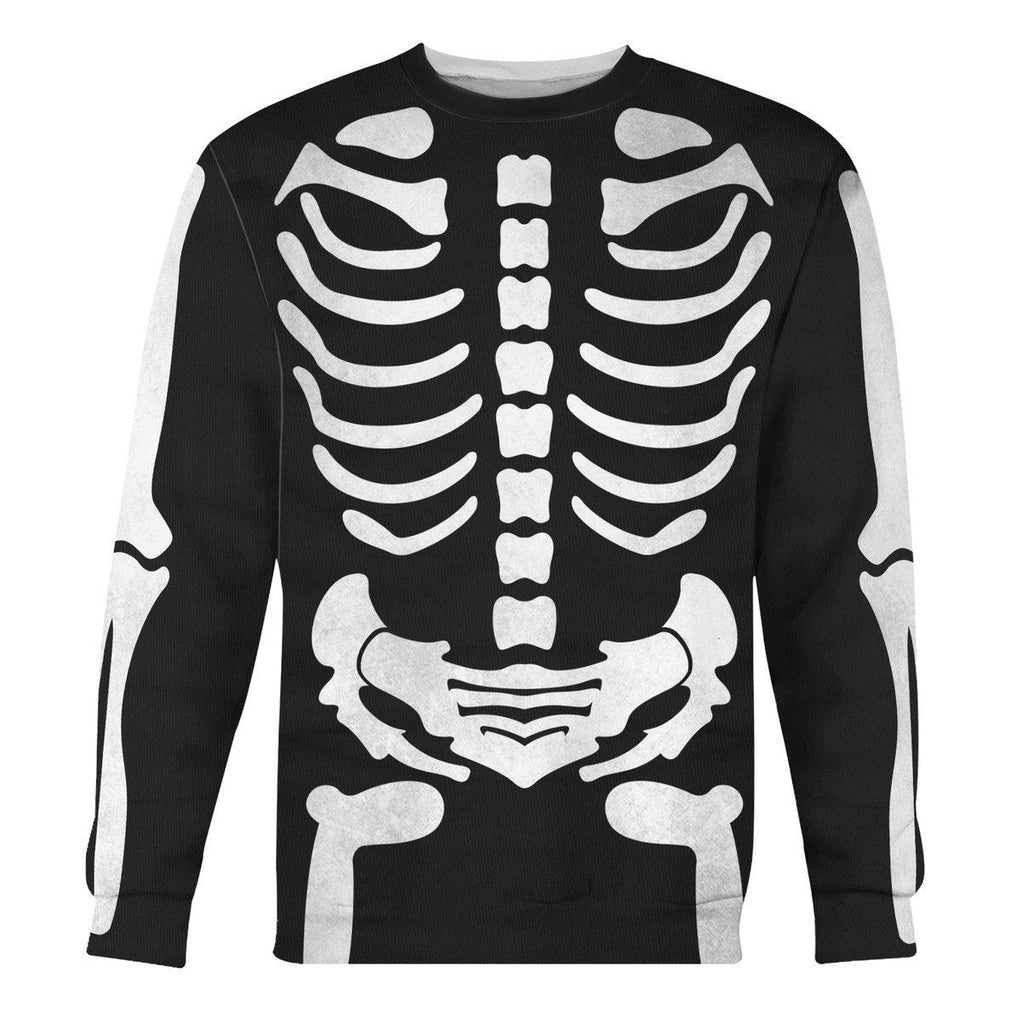 Oodiegang Skeleton Bone Print Halloween Fancy Dress Costume Hoodie Sweatshirt T-Shirt Tracksuit - Oodiegang.com