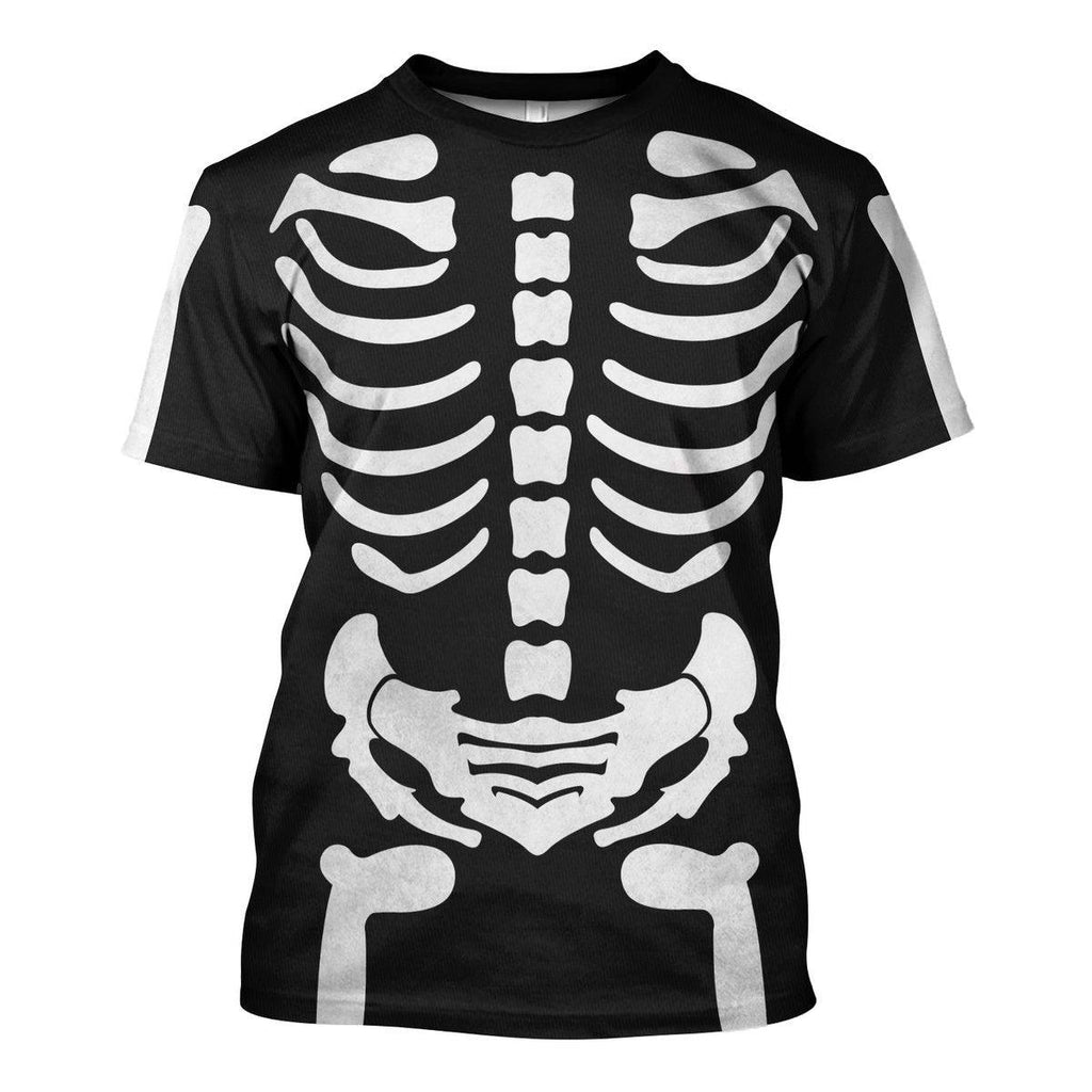 Oodiegang Skeleton Bone Print Halloween Fancy Dress Costume Hoodie Sweatshirt T-Shirt Tracksuit - Oodiegang.com